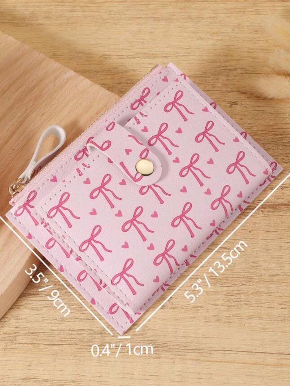 🎀NEW Pink Bow Print Card Holder Wallet🎀 - Picture 2 of 3